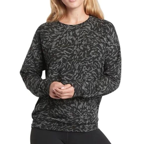 Athleta Balance Pullover Sweatshirt Black/Gray Size Small - Picture 1 of 9